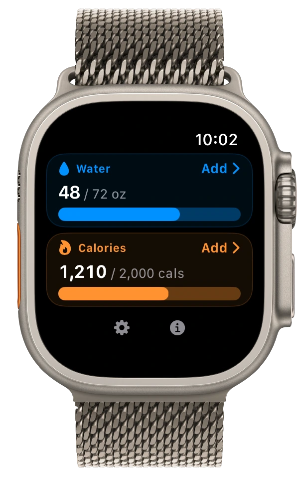 WaterCal on Apple Watch